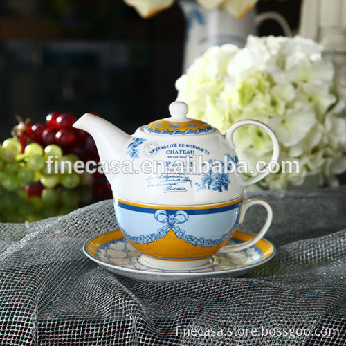 Elegant Fine New Bone China Teapot Cup and Saucer of New Classic